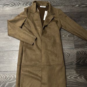 Long Suede Cardigan